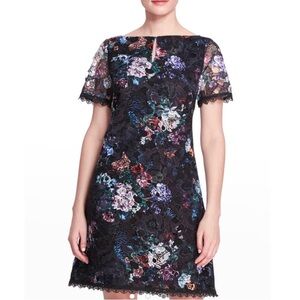 Marchesa Notte floral lace dress